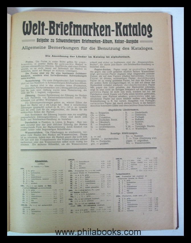 World Stamp Catalogue, Supplement to Schwaneberger's Stamp Album ...