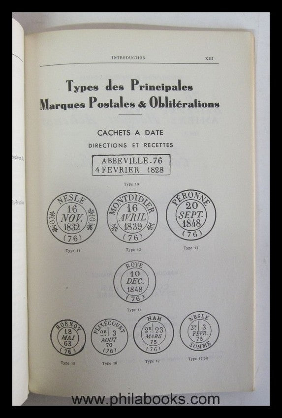 Flick, V., Marques Postales 1698 à 1876, La Somme 76, Catalog, ...