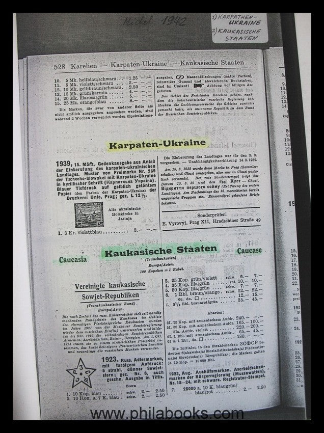 Sammlerunterlagen Russland, hier der Teil 'Tiflis- Stadtpostmarke' ...