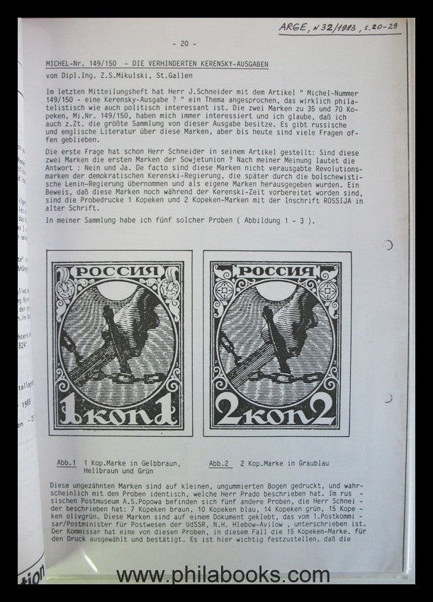 Sammlerunterlagen Russland, hier der Teil 'Kettensprenger-Ausgabe, ...