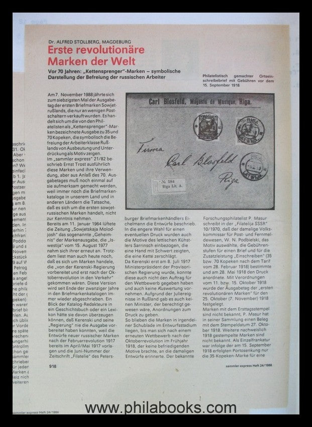Sammlerunterlagen Russland, hier der Teil 'Kettensprenger-Ausgabe, ...