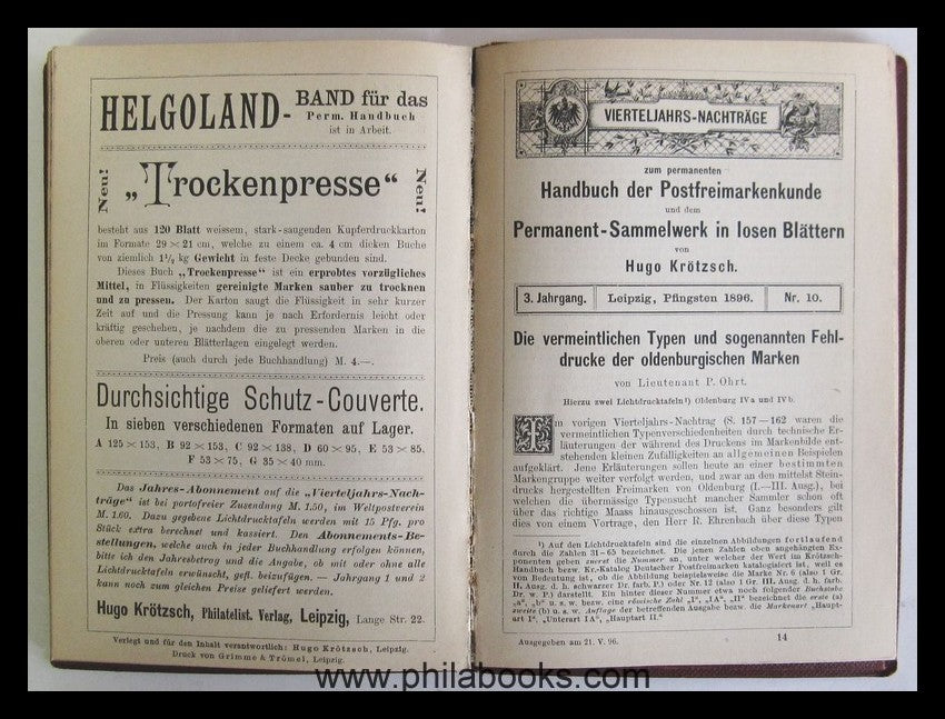 Krötzsch, H., Vierteljahrs-Nachträge zum permanenten Handbuch der  ...