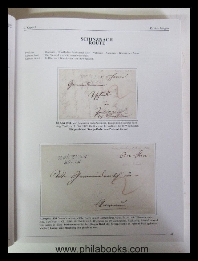 Gasser, M., postal route stamps of Switzerland, organization, postmen ...