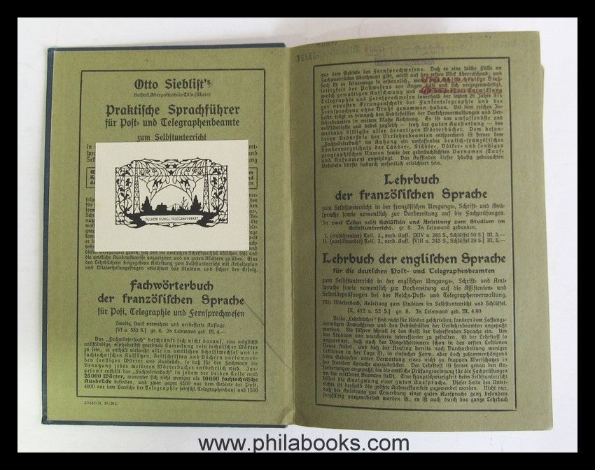 Sieblist, D., English postal reading book with official letter writer, 148 p. ...