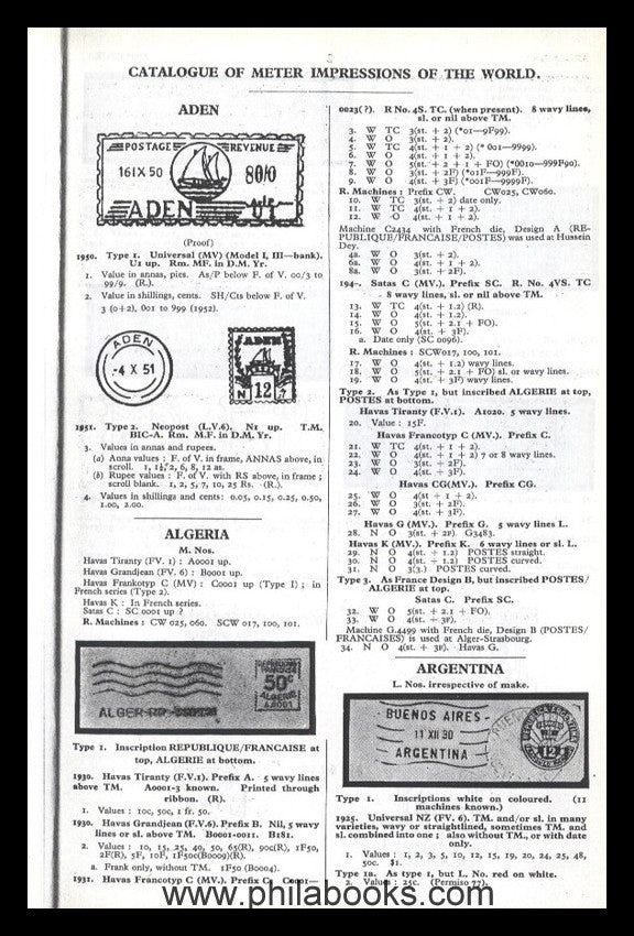 Barfoot/Simon, The Meter Postage Stamp Catalog, 1952, 119 p., Fre...