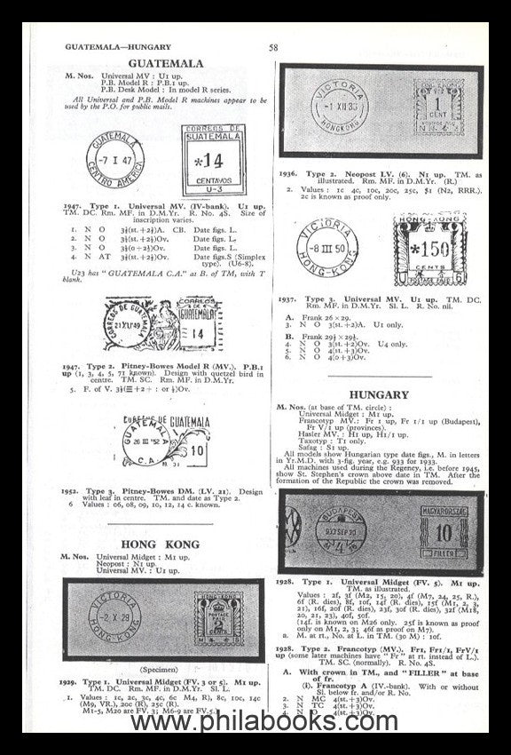 Barfoot/Simon, The Meter Postage Stamp Catalog, 1952, 119 p., Fre...