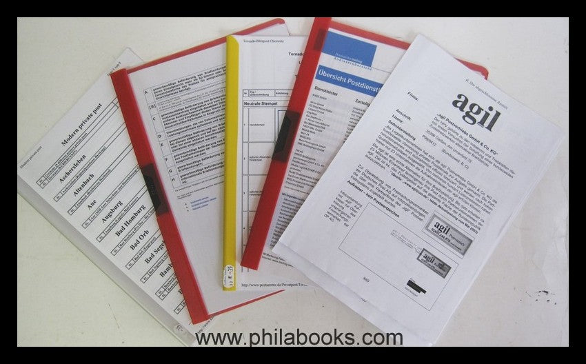 Modern private mail Germany, 11 folders with catalog parts, company...