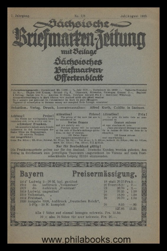 Sächsische Briefmarken-Zeitung 6. Jahrgang Nr. 12, 1922, 7. Jahrga ...