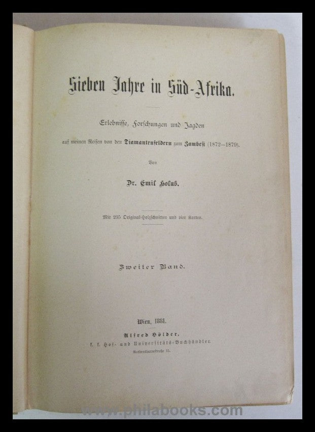 Hoffuss, Dr. E., Seven years in South Africa, experiences, research...
