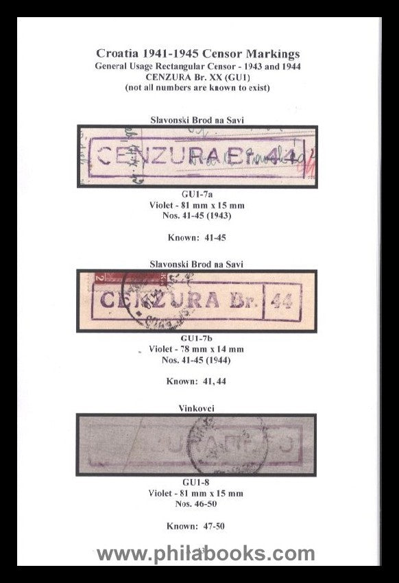 Hughes, PJ, Croatia 1941-1945, Nezavisna Drzava Hrvatska, Censor ...