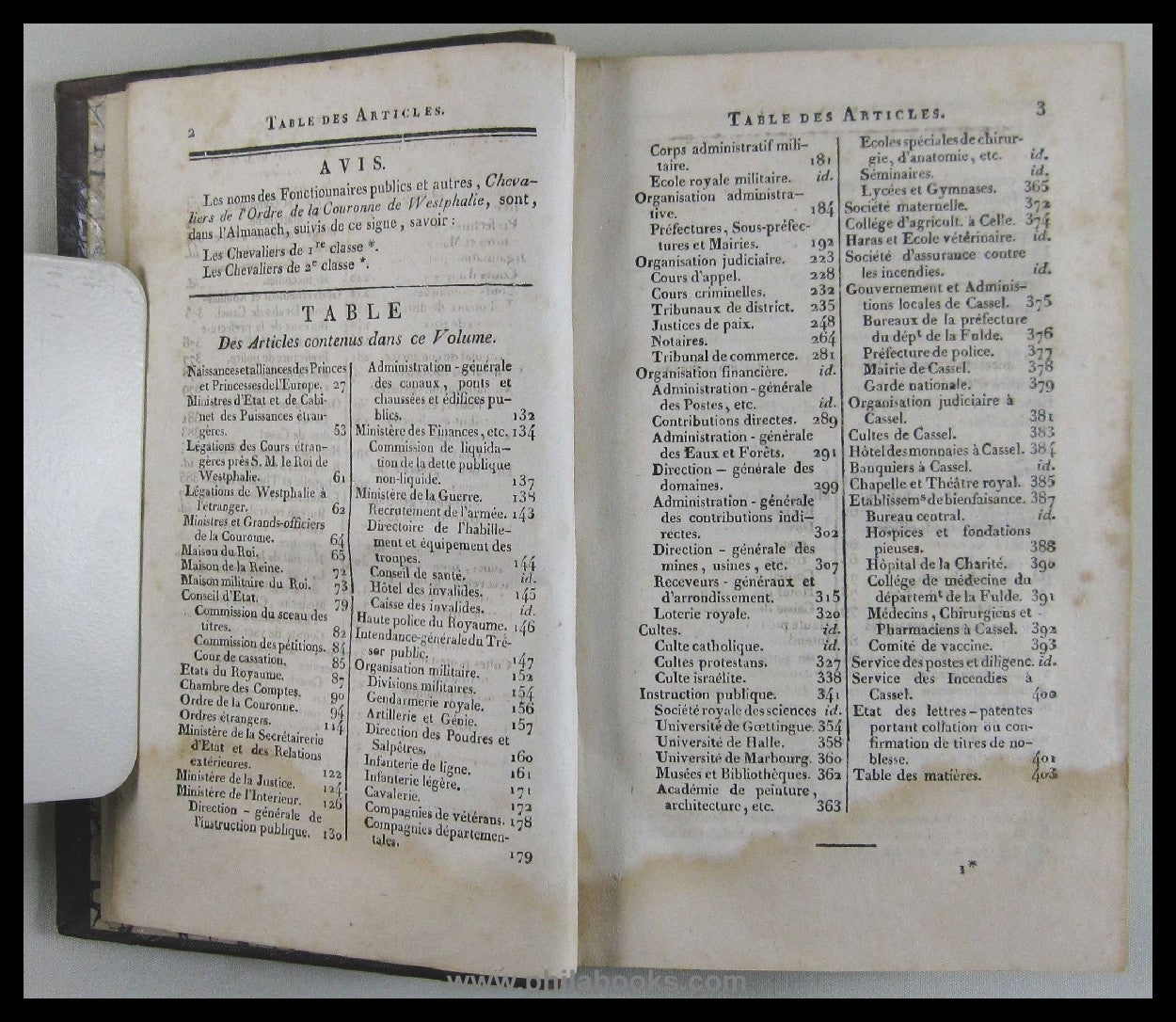 Almanach Royal de Westphalie, pour l'an M. DCCC. XIII., Cassel, 18 ...