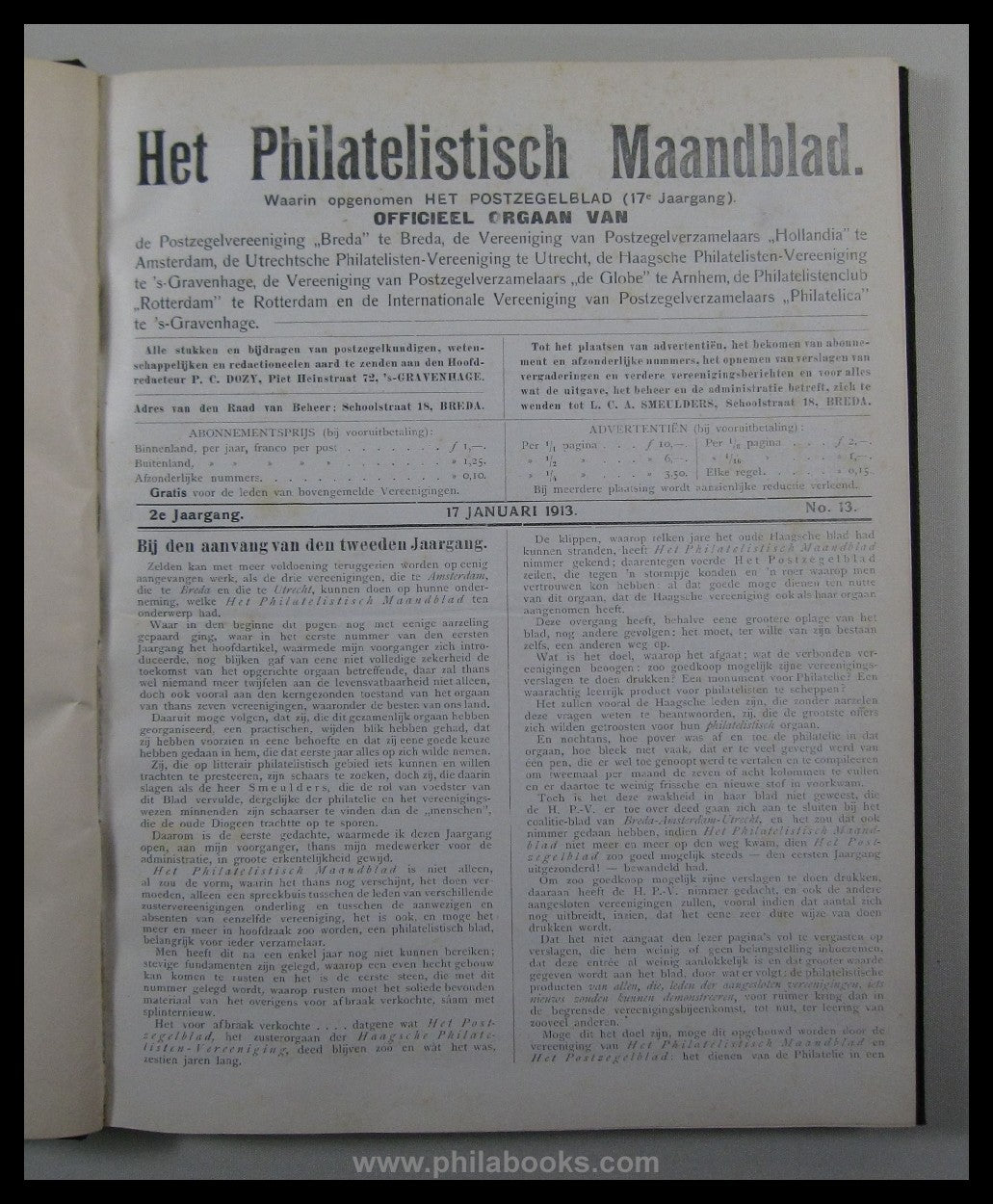 De Philatelist 1938 gebunden gut erhalten und Het Philatelistische ...