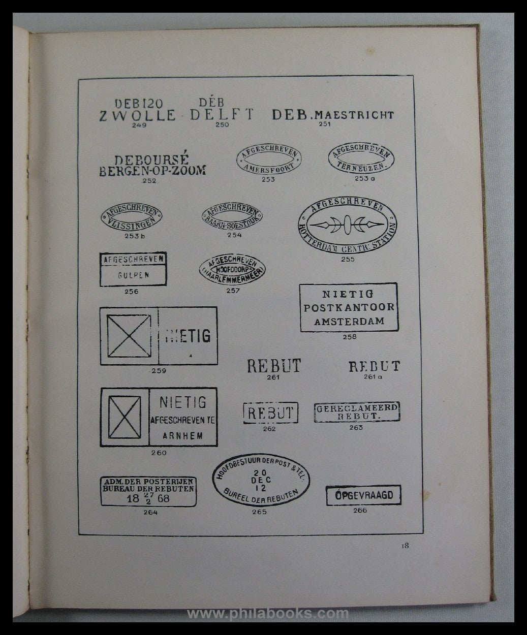 Vellinga, O.M., De Poststempels van Nederland, 1676-1915, 1932, St ...