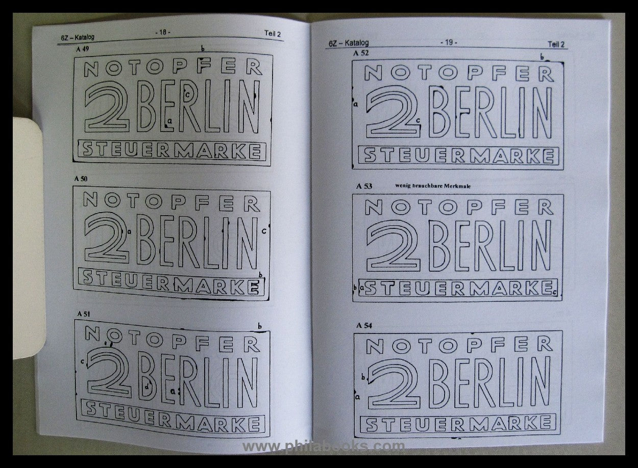 Behmenburg Dr., H., Notopfer Berlin, catalog for determining the 6Z ...