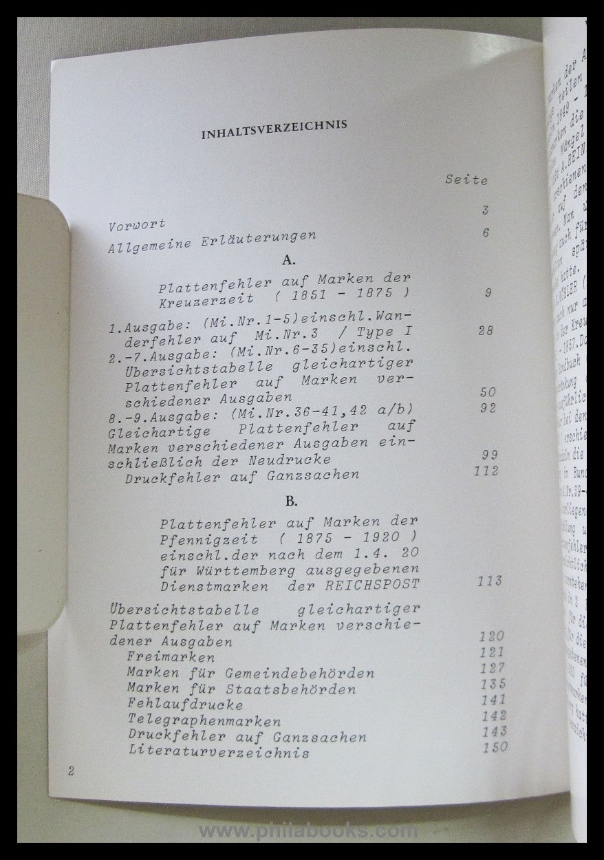 Molfenter/Luther, Württemberg philately, handbook of plate errors...