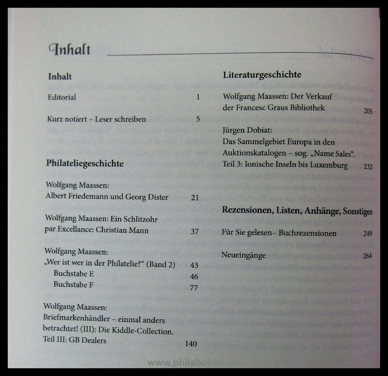 Maassen, W. (Hrsg.), Phila Historica, Zeitschrift für Philateliege ...