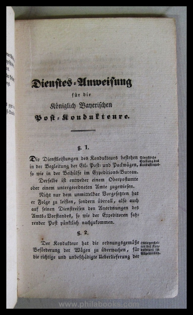 Service instructions for the Royal Bavarian Postal Conductors, 1...