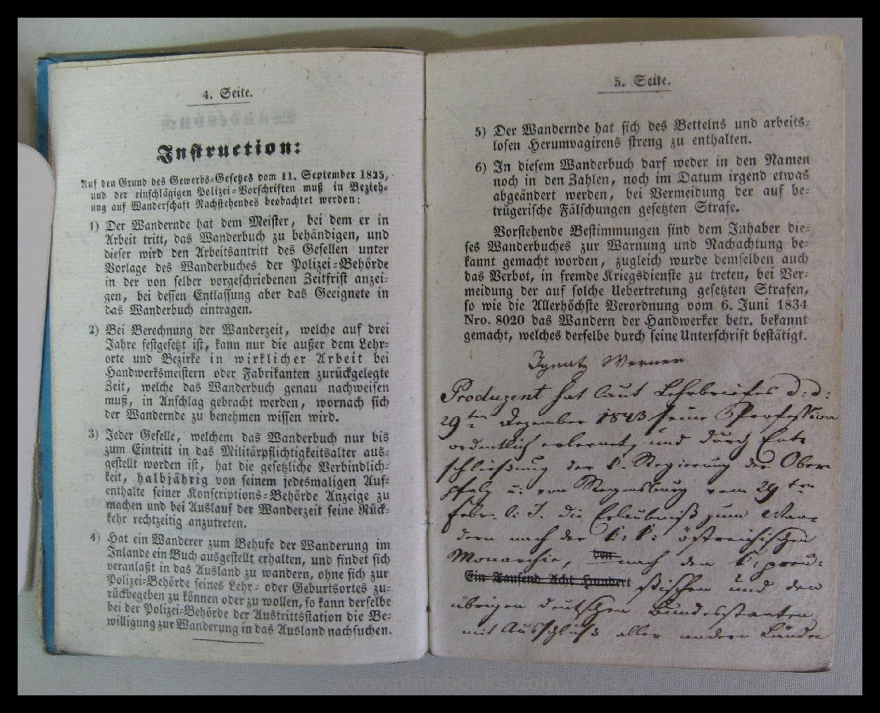Hiking book, issued for 'Ignatz Werner', born 1843 in Neustadt...
