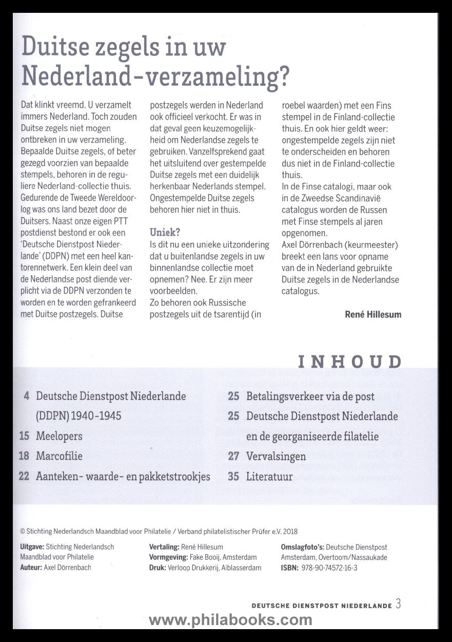 Dörrenbach, A., Deutsche Dienstpost Niederlande, Handboek/ Catalog ...