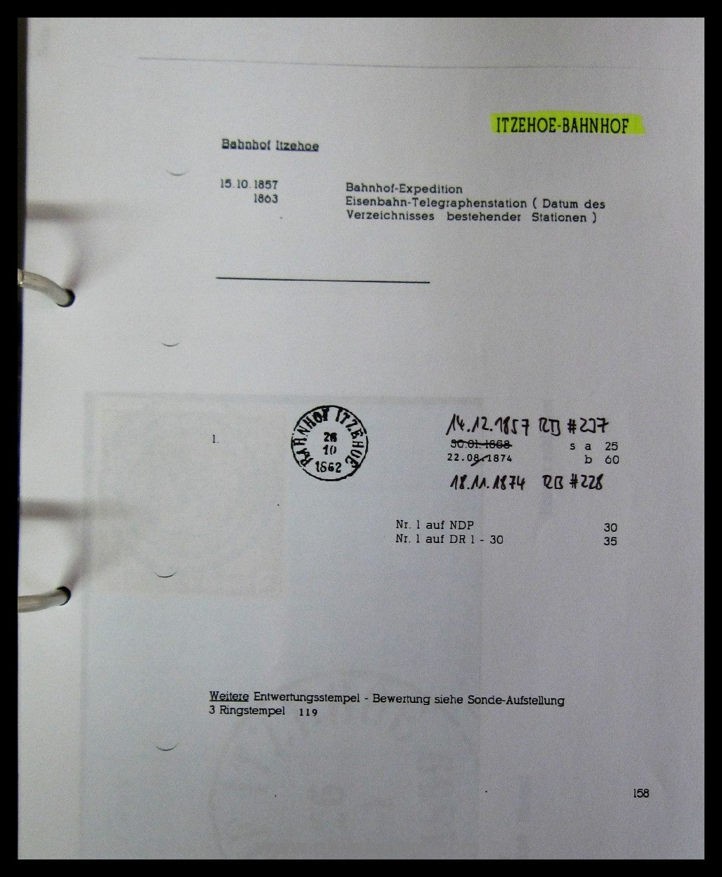 Schleswig-Holstein Bahnpost, Leitzordner mit Kopien zum ArGe-Katal ...