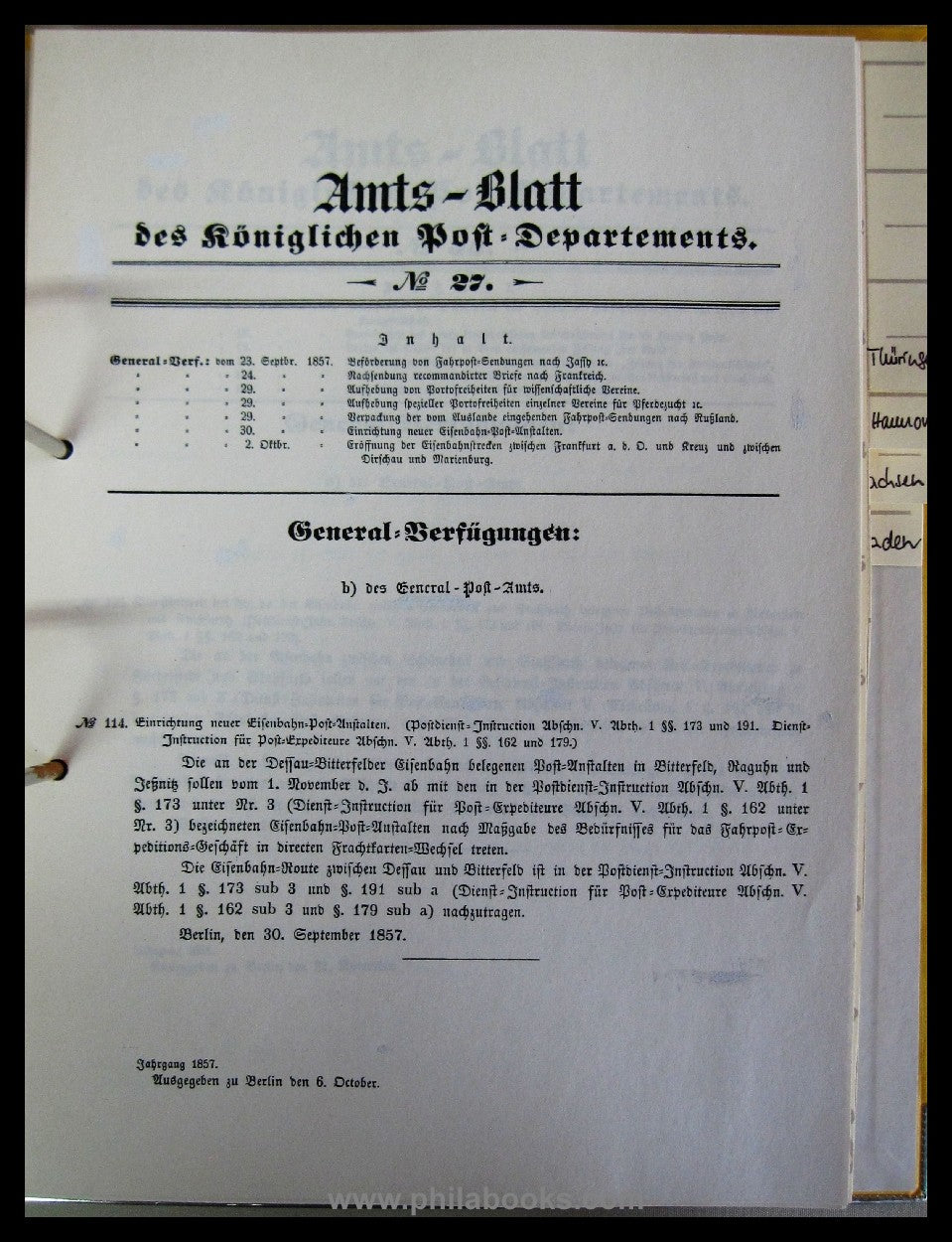 Old Germany, a Leitz folder with copies of official gazettes the Ba...