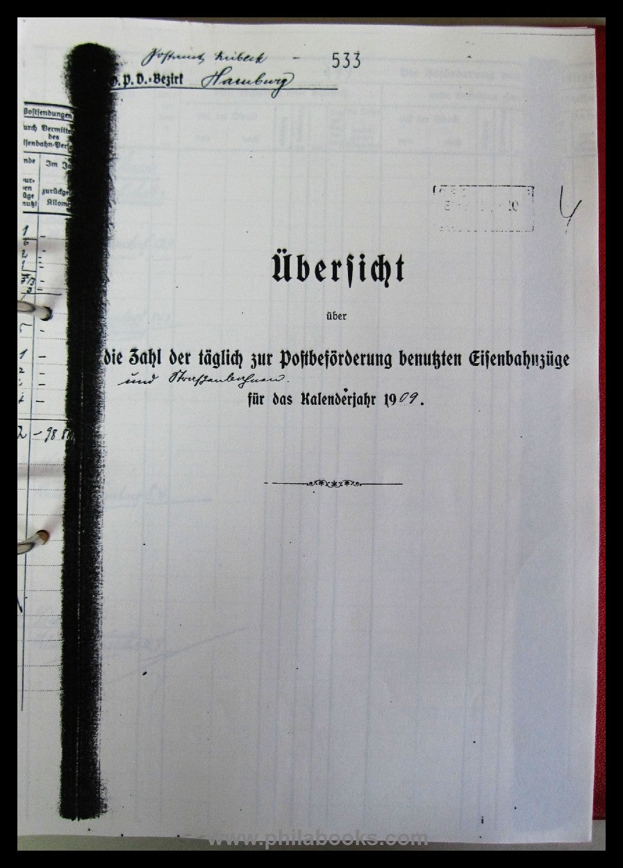 Ein Leitz-Odner mit Kopien von Unterlagen die Bahnpost von Schlesw ...