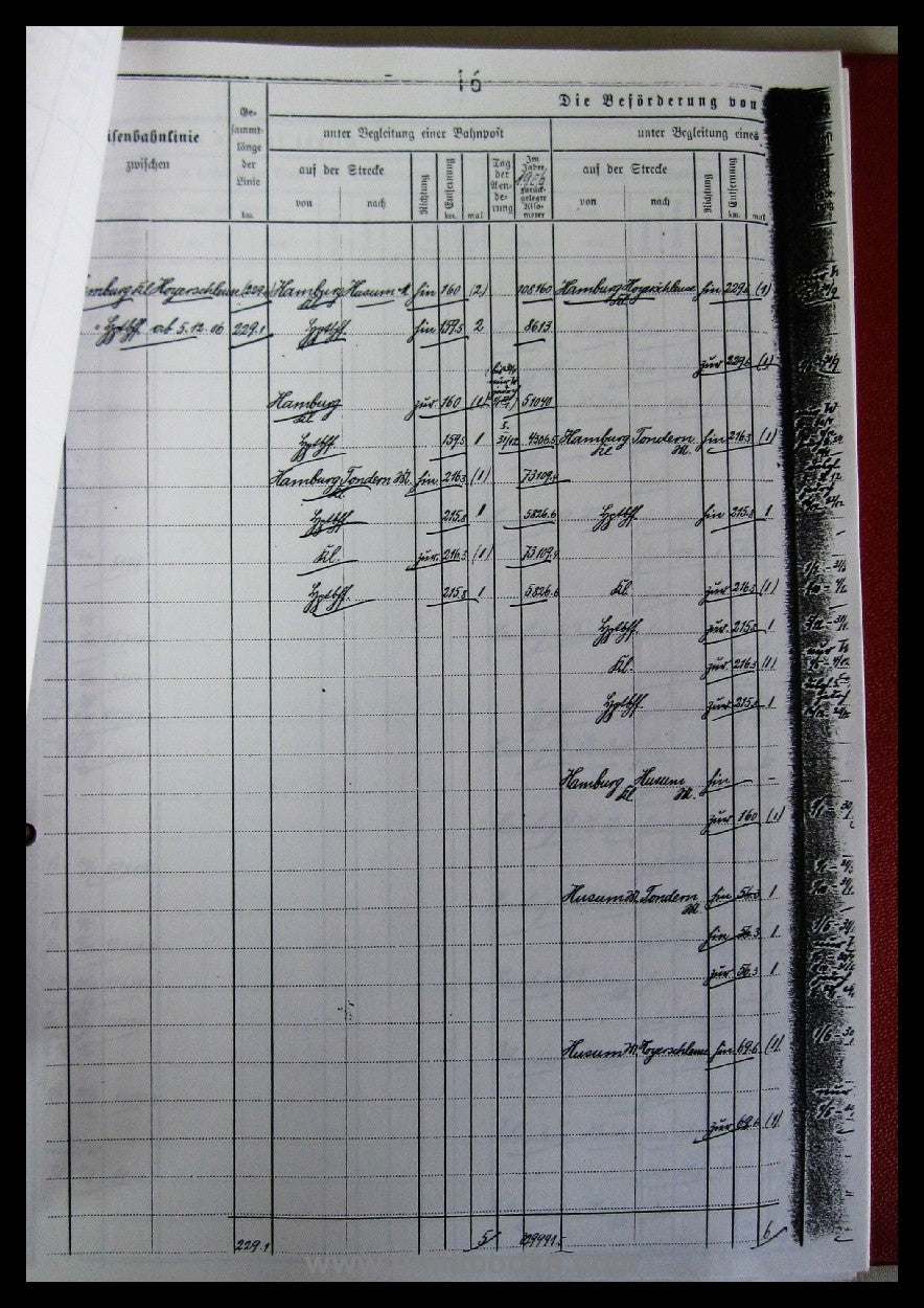 Ein Leitz-Odner mit Kopien von Unterlagen die Bahnpost von Schlesw ...