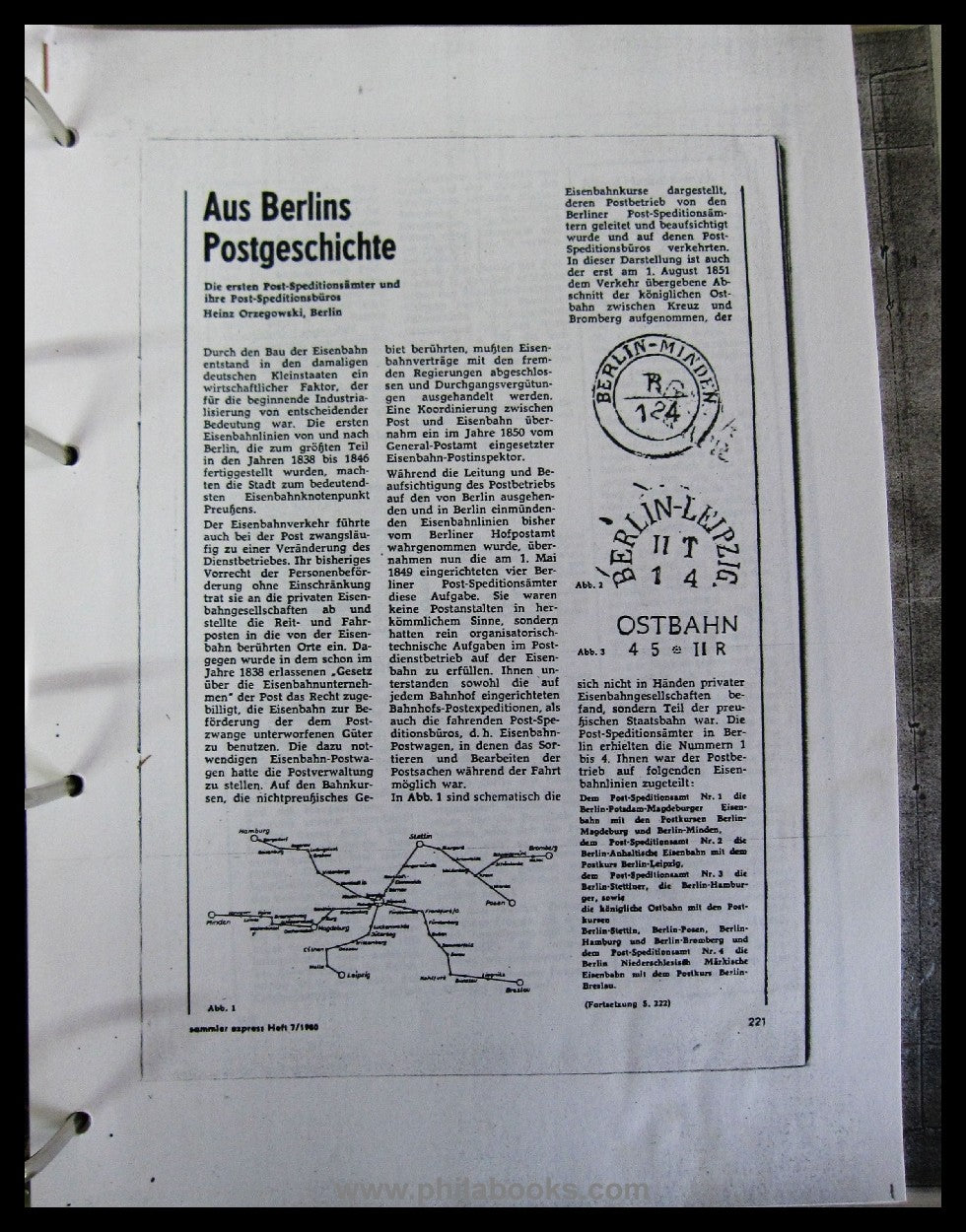 Ein Leitz-Odner mit Kopien von Unterlagen die Bahnpost von Berlin  ...