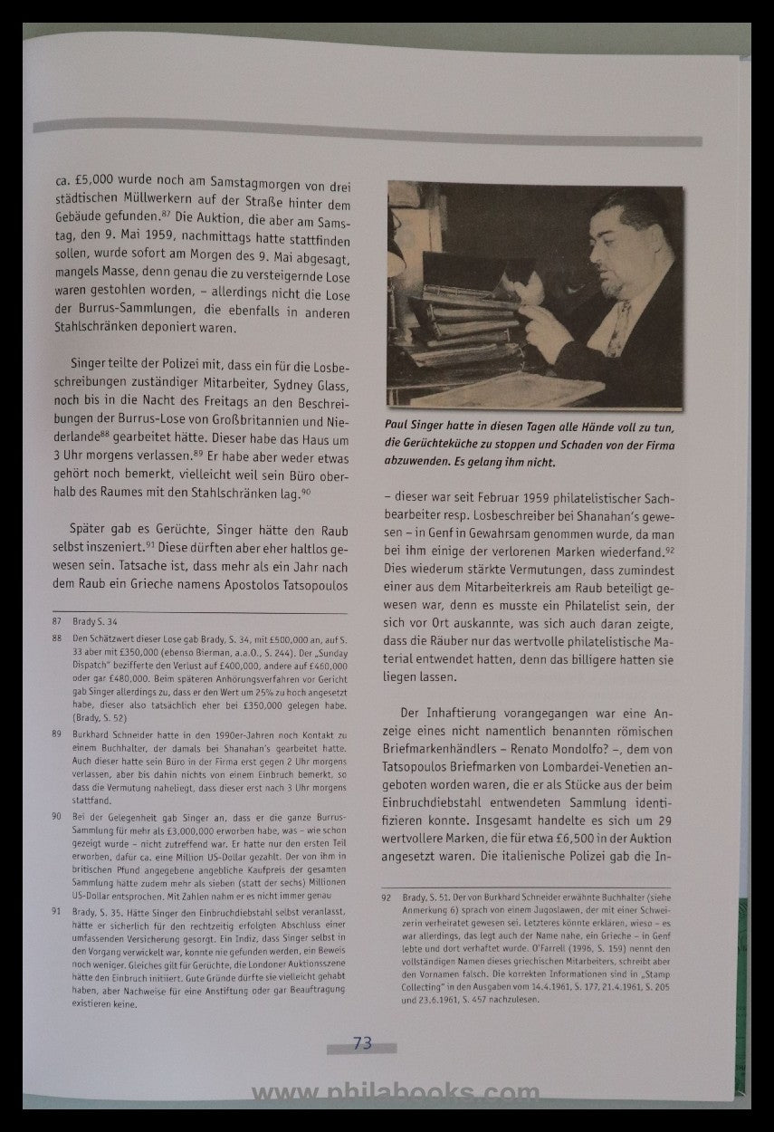 Maassen, W., Dr. Paul Singer &amp; the Story of the Shanahan Auction...