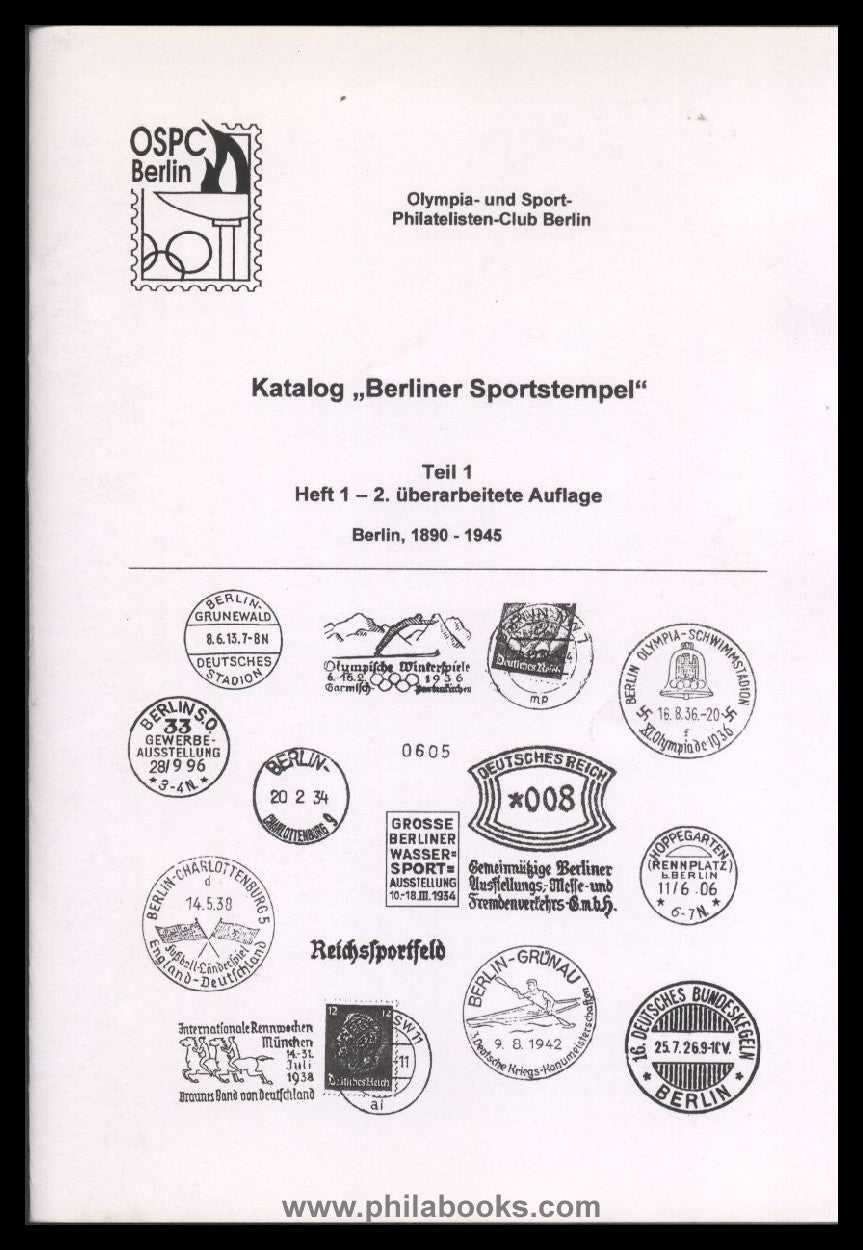 OSPC Berlin, Katalog ''Berliner Sportstempel'', 1890-1945, 2012-14 ...