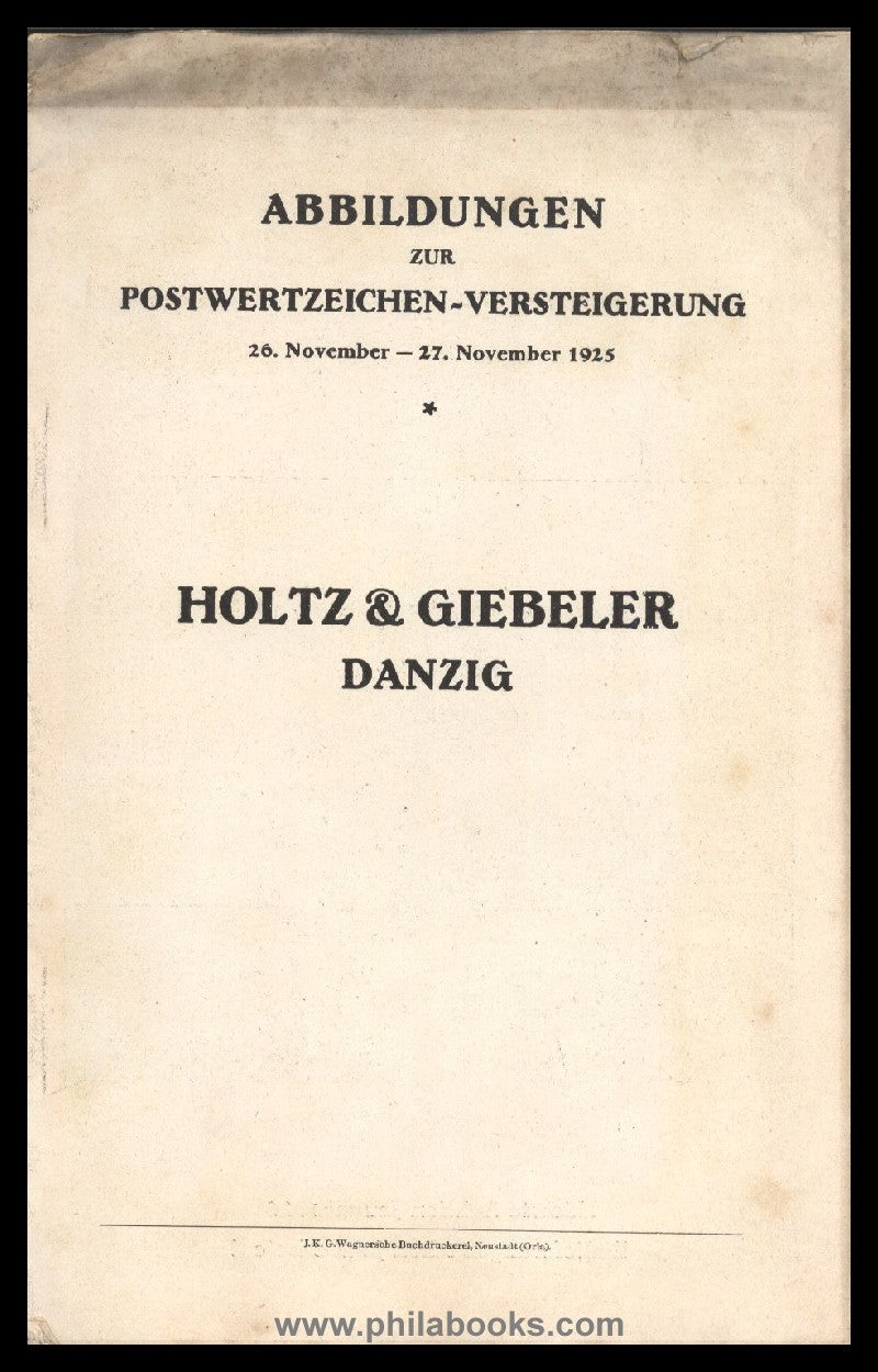 Holtz/Giebeler, Auction 001, 1925-11