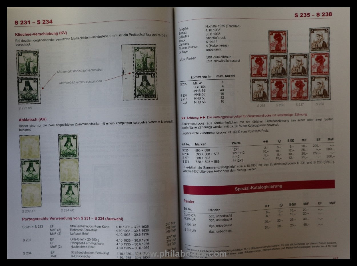 Hettinger, J., Deutsches Reich Zusammendrucke, Michel Handbuch, 1. ...