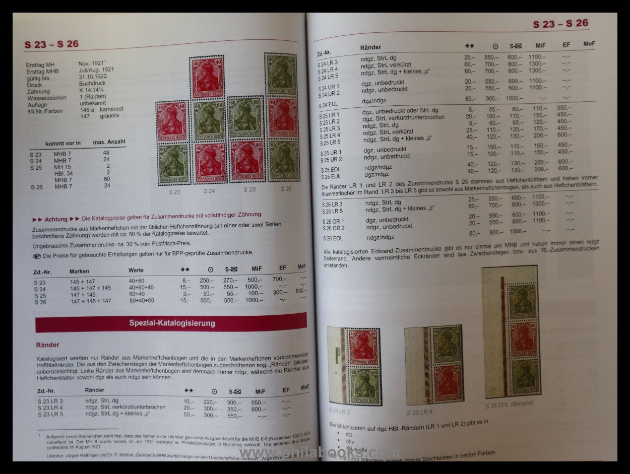 Hettinger, J., Deutsches Reich Zusammendrucke, Michel Handbuch, 1. ...