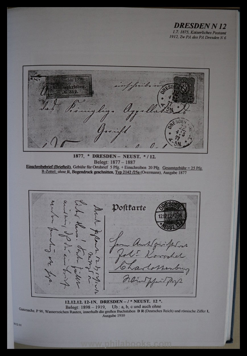 DRESDEN: Schmidt, W., The Post in Dresden 1875-1930, hardbound...