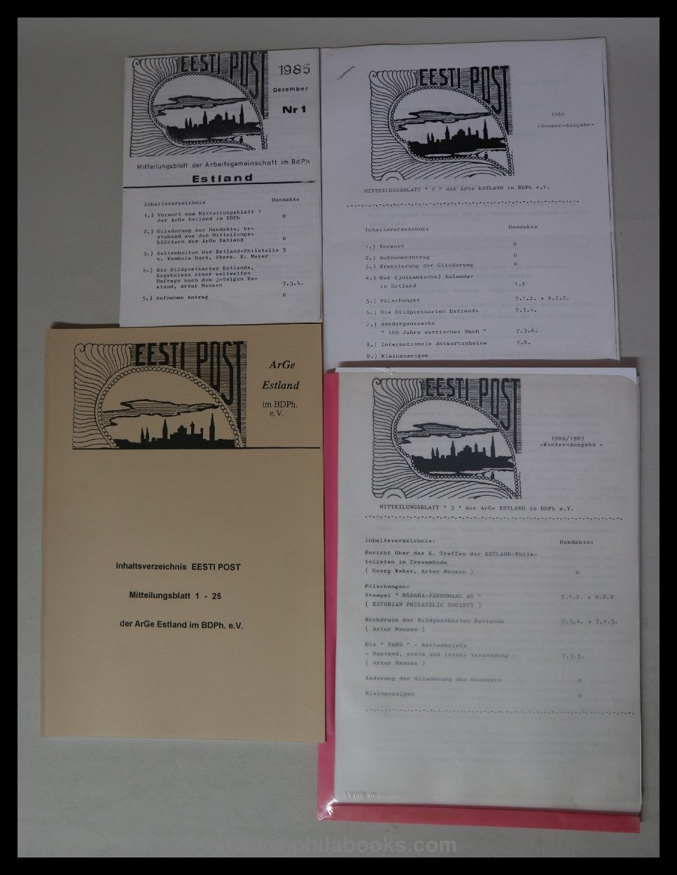 Eesti Post, newsletter of ArGe Estonia, here an almost complete ...
