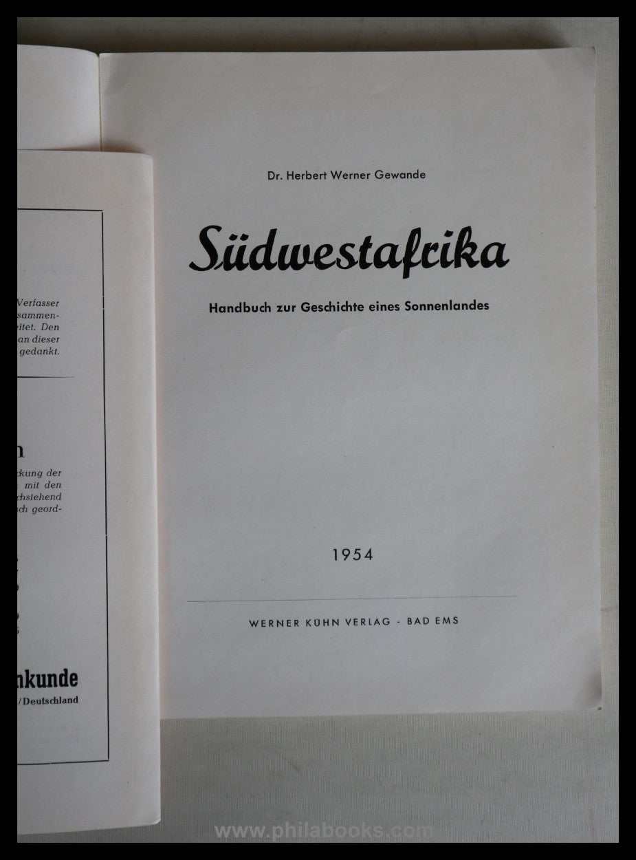 Gewande, Dr. H., Südwestafrika, Die Geschichte eines Sonnenlandes, ...