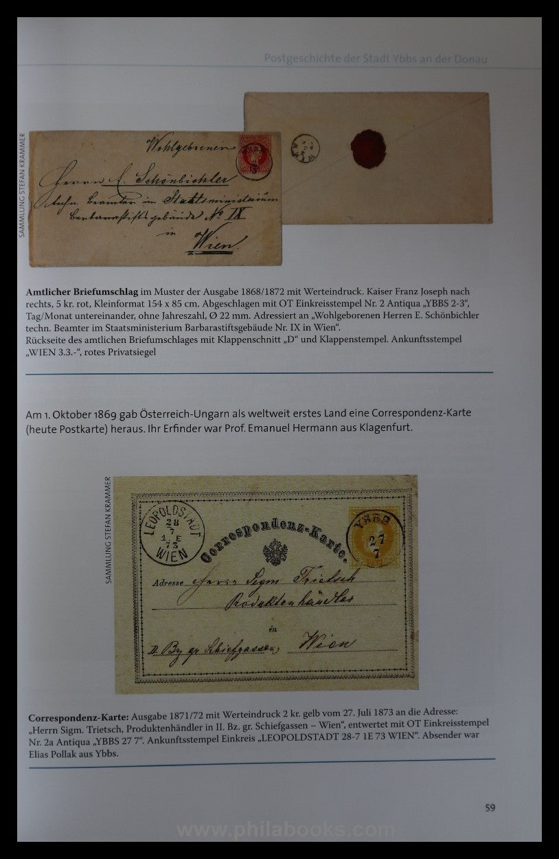 Krammer, S., Postgeschichte der Stadt Ybbs an der Donau, 2. erweit ...