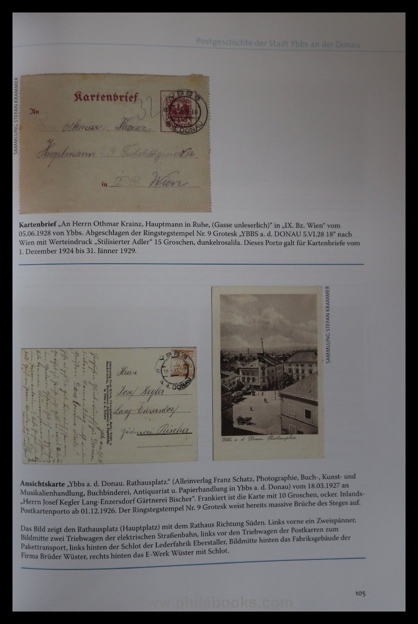 Krammer, S., Postgeschichte der Stadt Ybbs an der Donau, 2. erweit ...