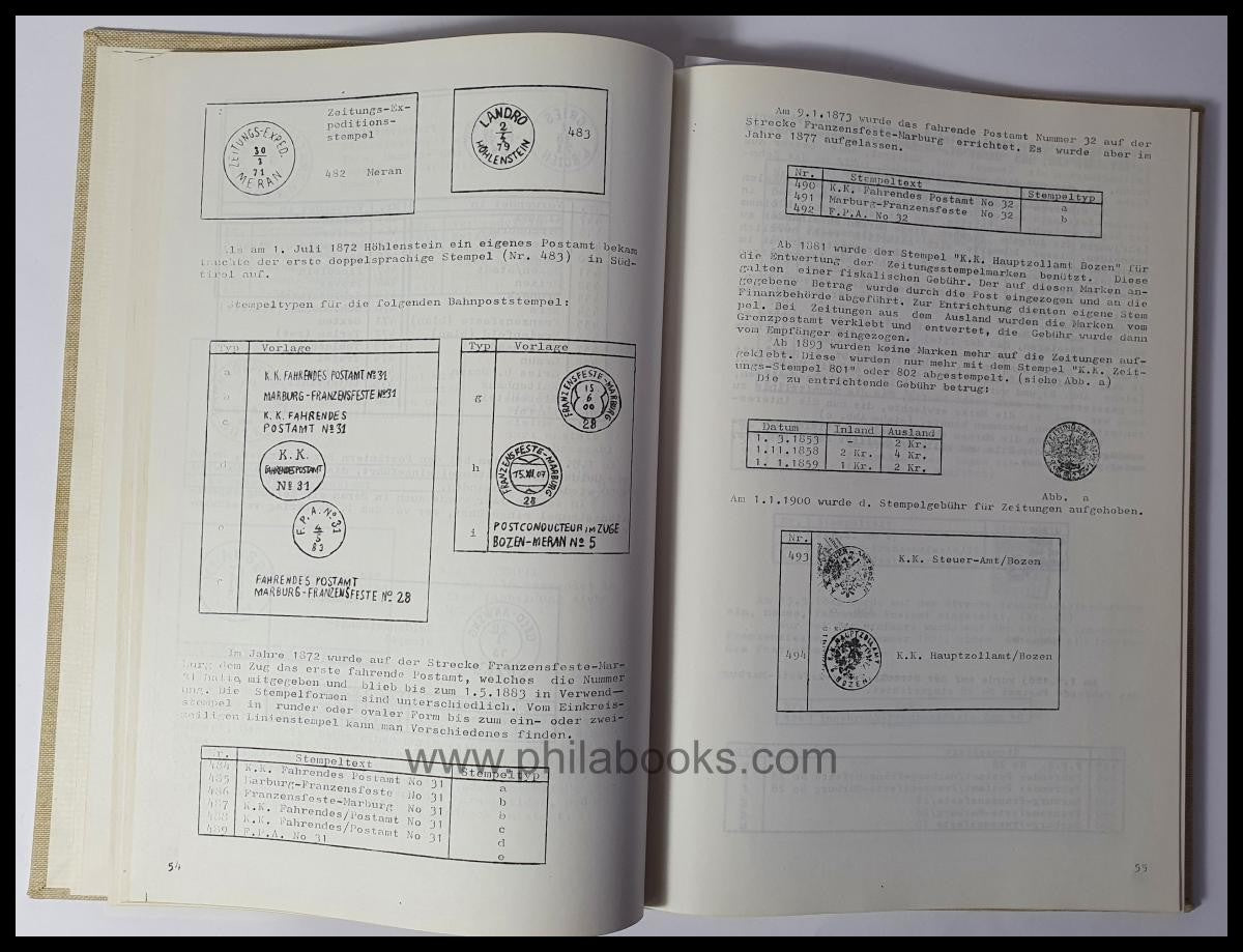 Bianco, C., Postal History of South Tyrol, Bozen, 1981, Handbook on the ...
