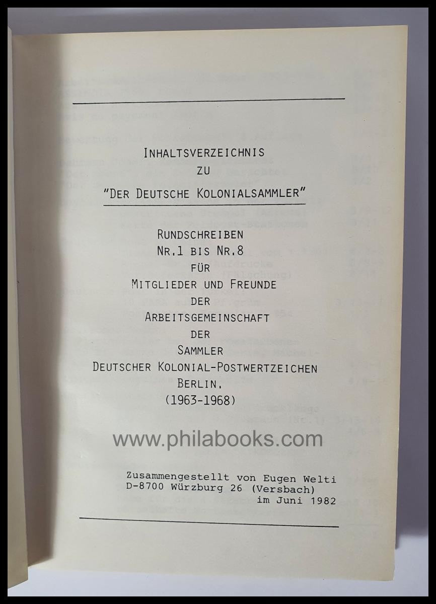The German Colonial Collector Issue 1-8/ 1963-68, with pre-bound ...