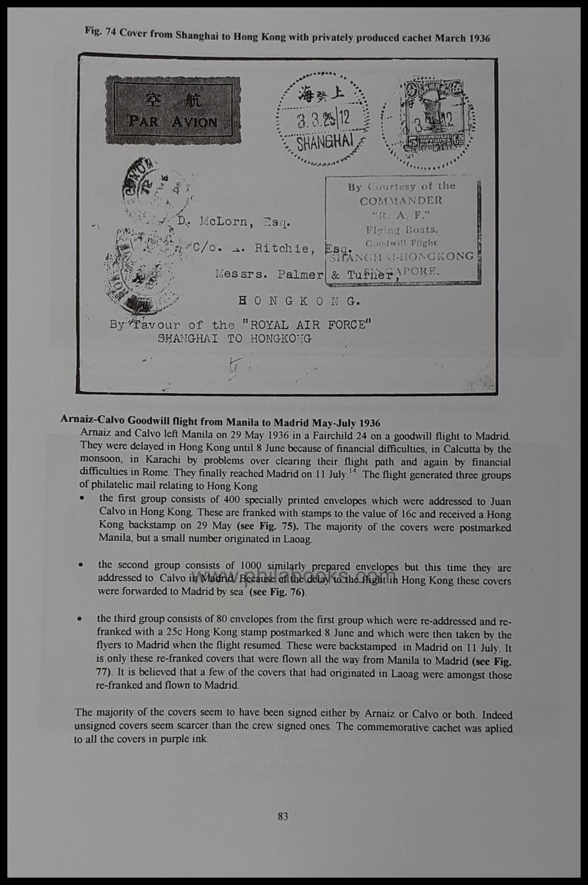 Crewe, D., Hong Kong Airmails 1924-1941, Hong Kong Study Circle, 2 ...