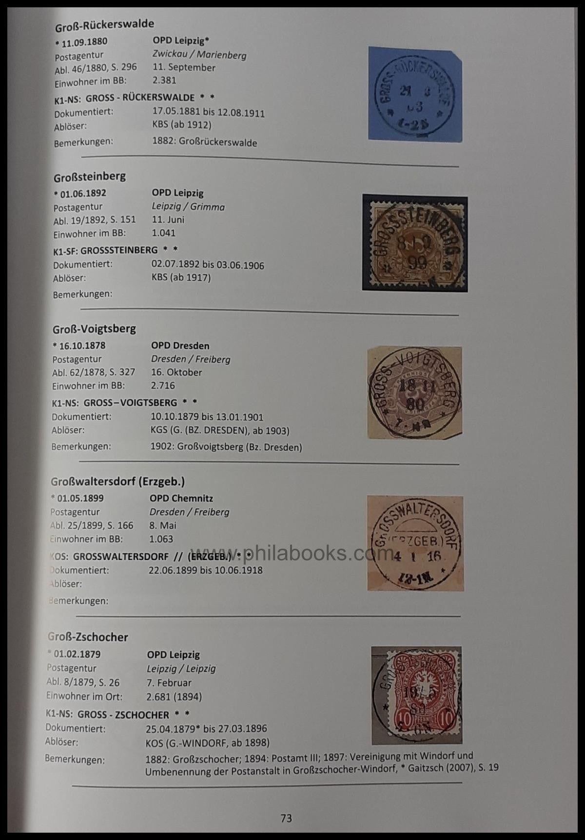 Löser, P., New postal locations in the Kingdom of Saxony and their first appearance...