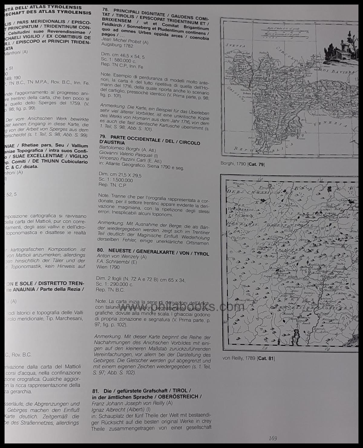 Tomasi, G., Trentiner und südtiroler Landschaft auf alten Landkart ...