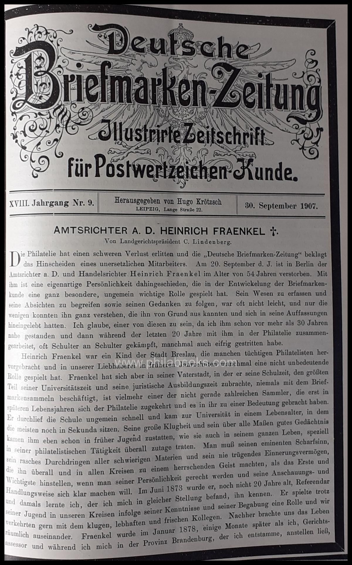 German stamp newspaper, illustrated magazine for postal ...