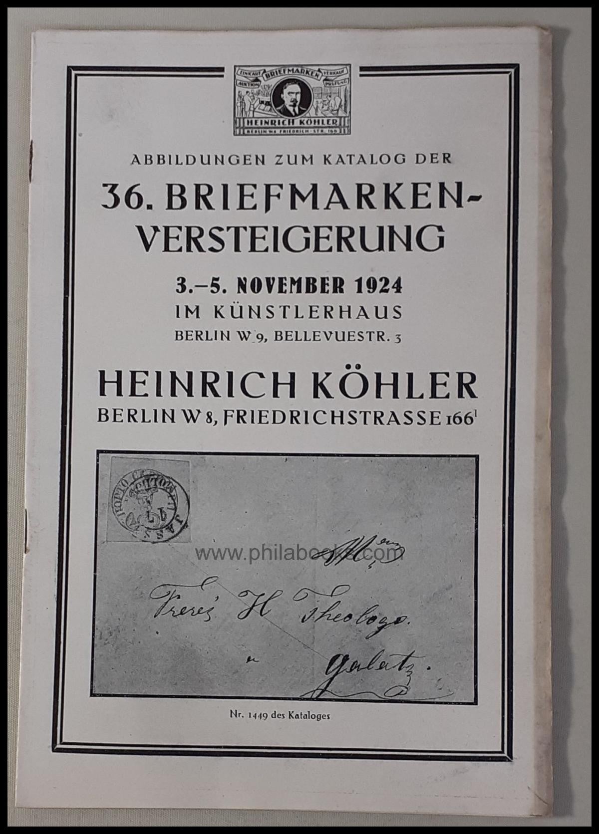 Heinrich Köhler, Auction 036, 1924-11