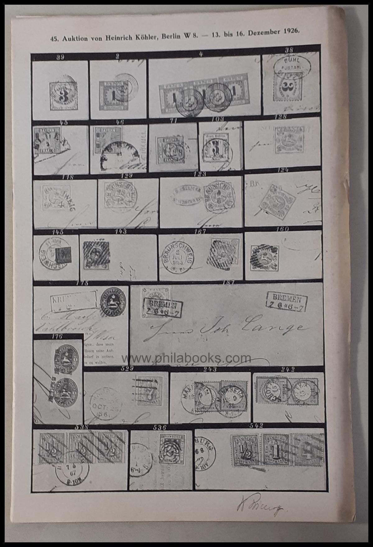 Heinrich Köhler, Auction 045, 1926-12, Braunschweig, Hanover,…