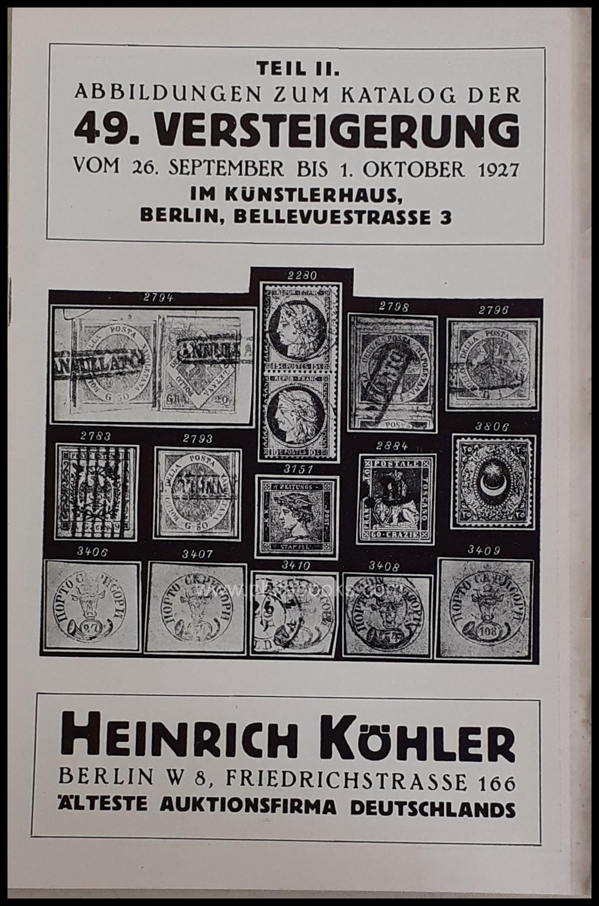 Heinrich Köhler, Auction 049, 1927-09