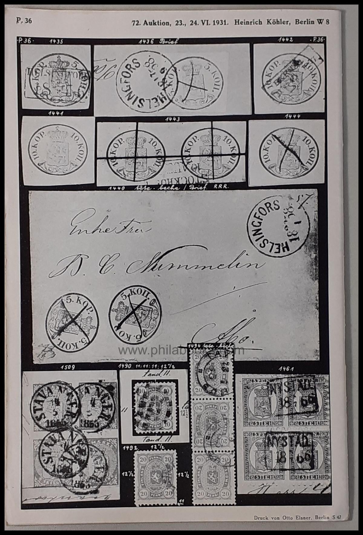 Heinrich Köhler, Auction 072, 1931-06