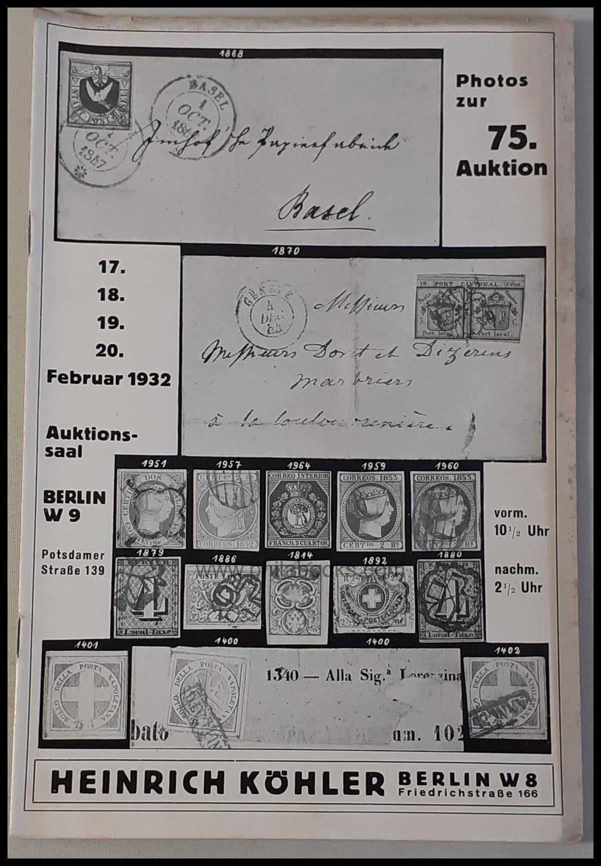 Heinrich Köhler, Auction 075, 1932-02