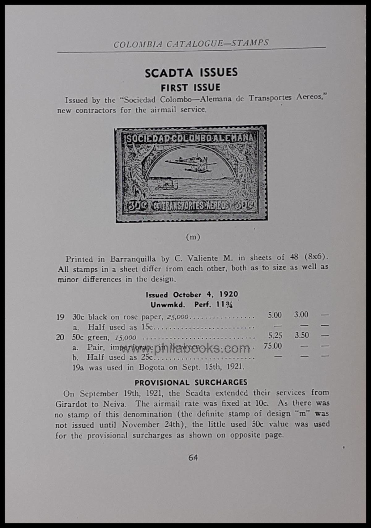 Kessler, F. W.: The Air Post Stamps of Colombia, 1936 Edition, 193 ...
